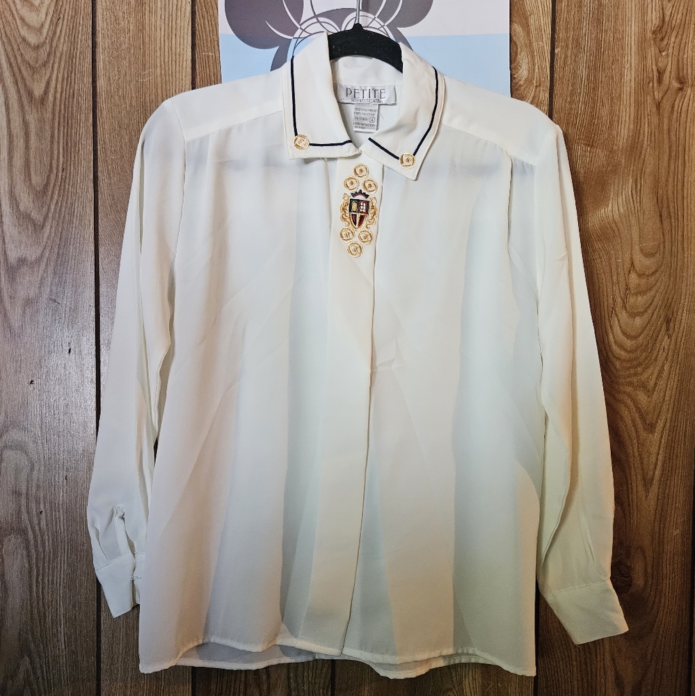 White long sleeve, casual shirt.